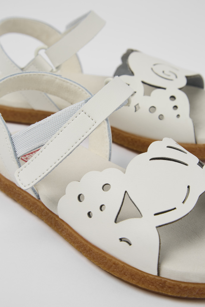 Camper Twins - Weiße Ledersandalen