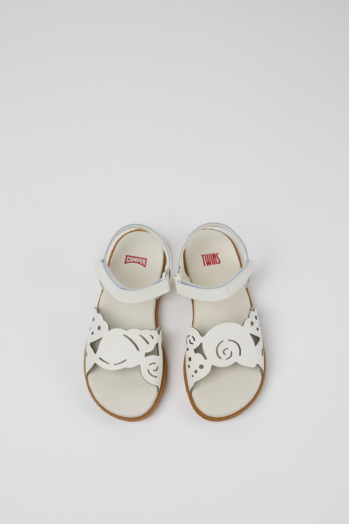 Camper Twins - Weiße Ledersandalen