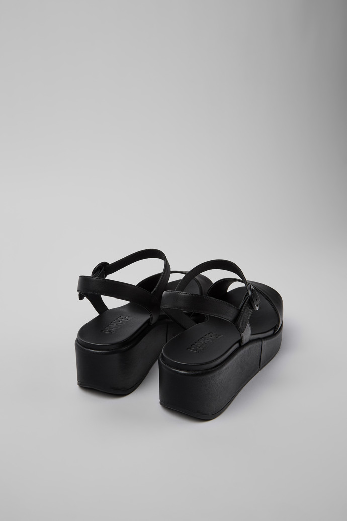 Camper Misia - Schwarze Damensandalen aus Leder mit Doppelriemen