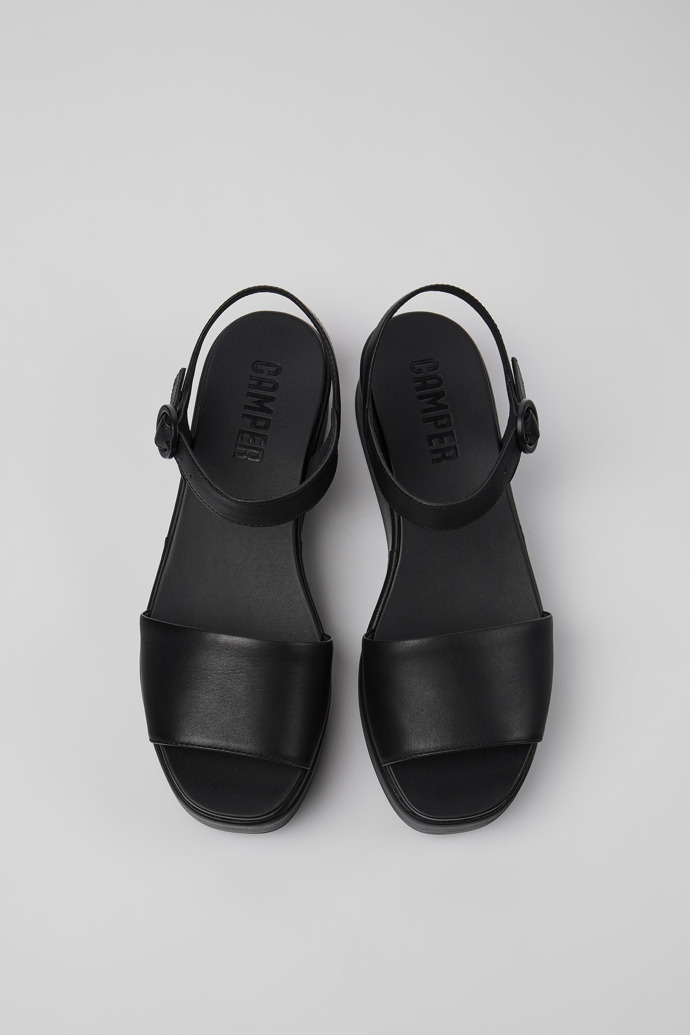 Camper Misia - Schwarze Damensandalen aus Leder mit Doppelriemen