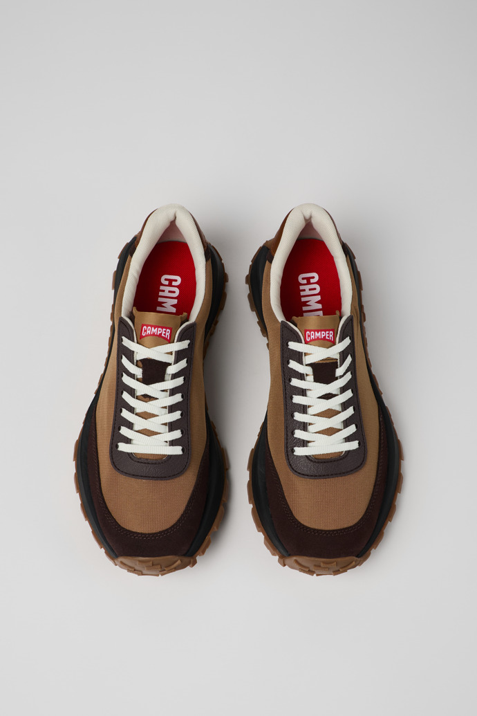 Camper Drift Trail VIBRAM - Brauner Herrensneaker aus Textil/Nubukleder