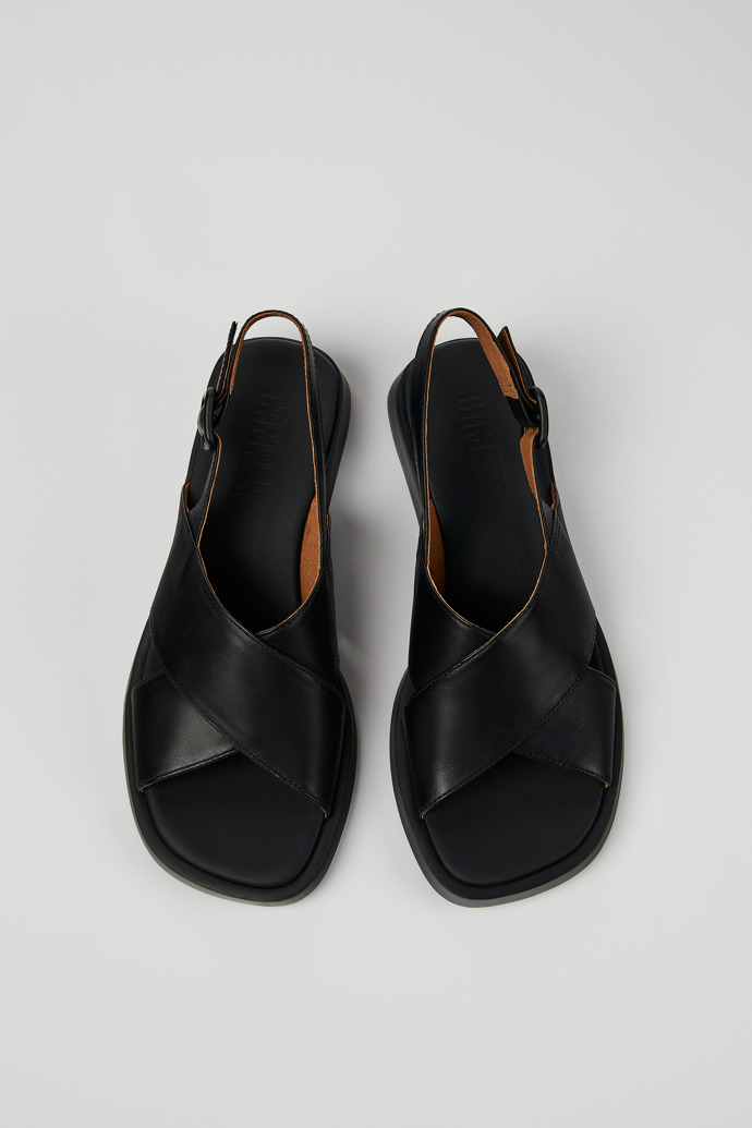 Camper Dana - Schwarze Ledersandale für Damen.