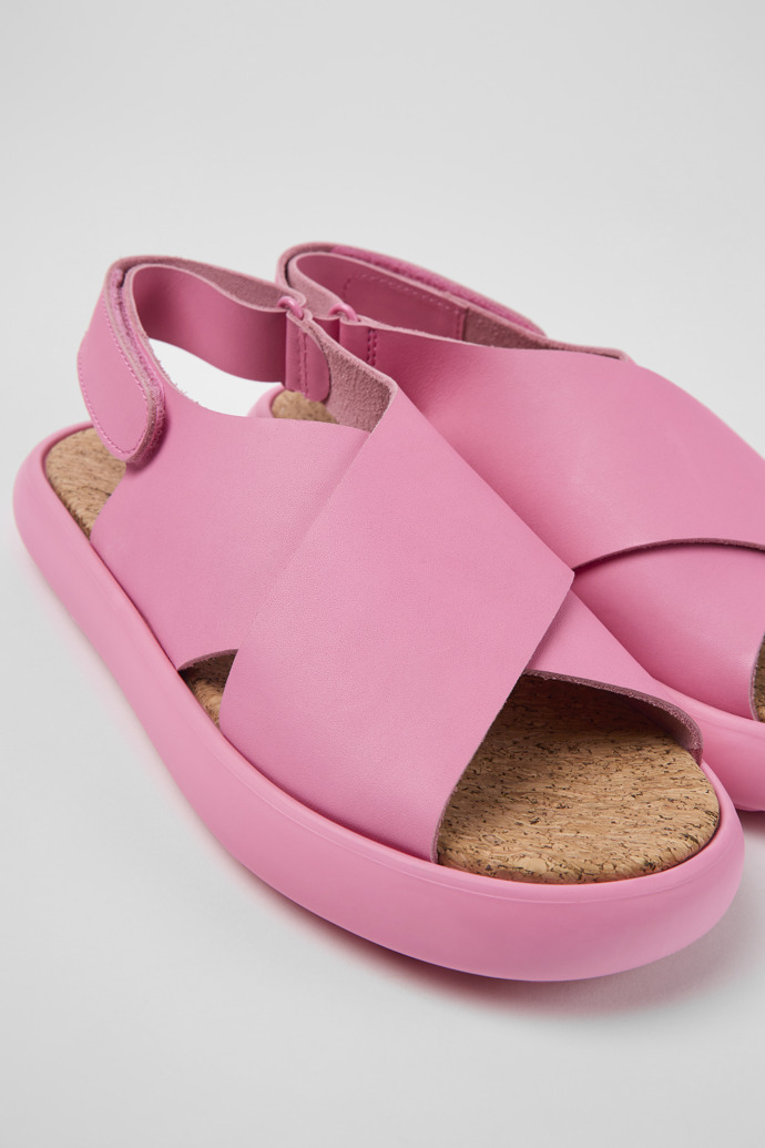 Camper Pelotas Flota - Damensandale aus Leder in Rosa