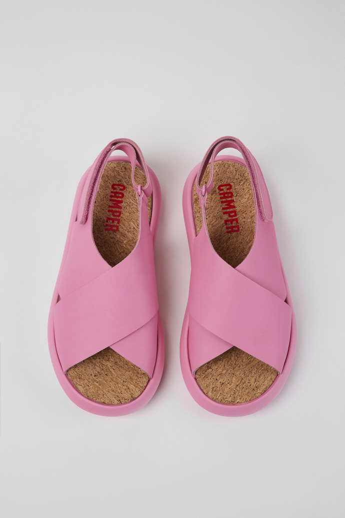 Camper Pelotas Flota - Damensandale aus Leder in Rosa