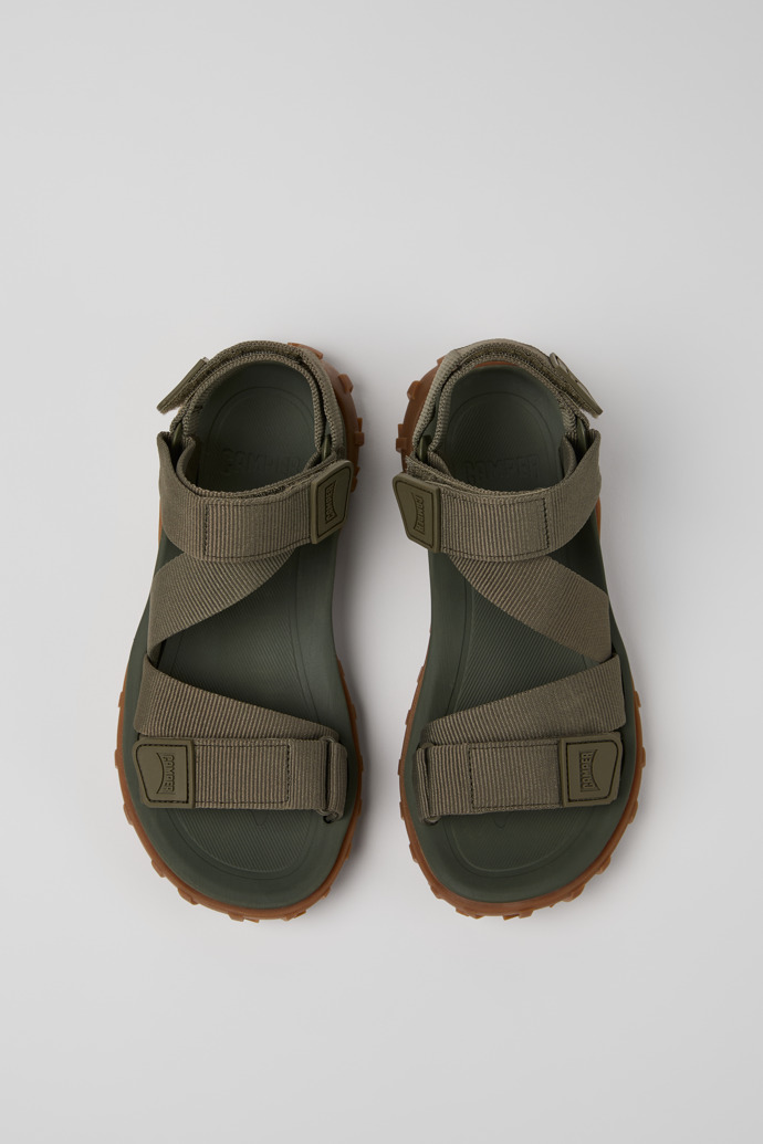 Camper Drift Trail Sandal - Grüne Sandalen aus recyclingfähigem PET für Damen.