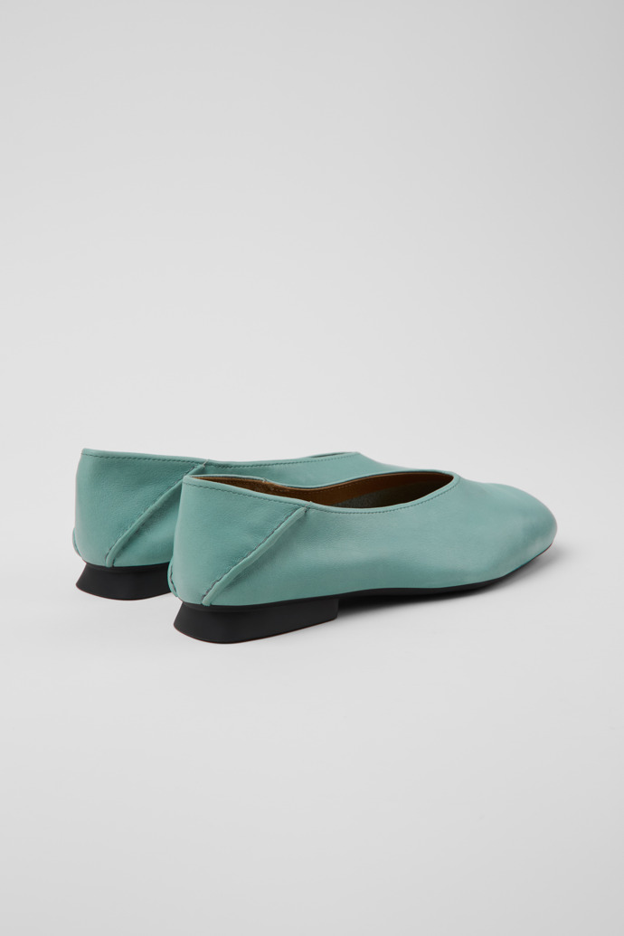 Camper Casi Myra - Grüne Lederballerina/Mokassinschuhe für Damen.