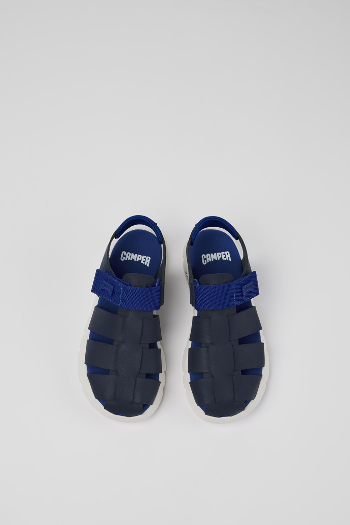 Camper Oruga - Blaue Sandalen aus Leder/Textil