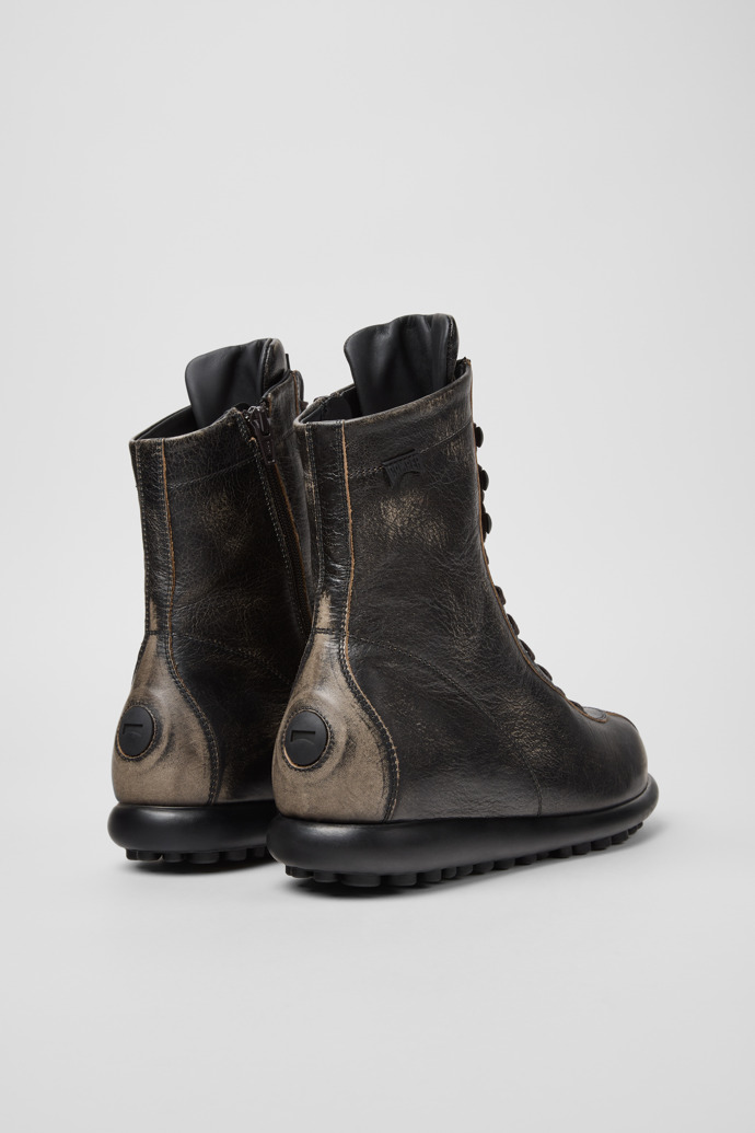 Camper Pelotas - Graue Stiefeletten aus pflanzlich gegerbtem Leder für Damen.