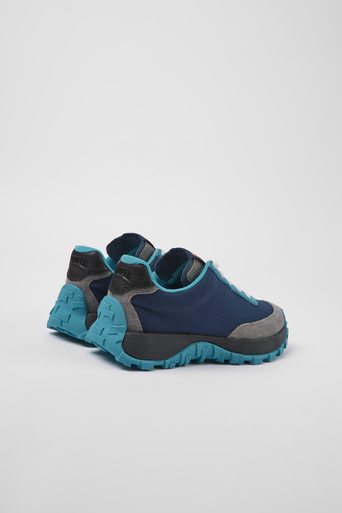 Camper Drift Trail - Blauer Kindersneaker aus Leder und Textil