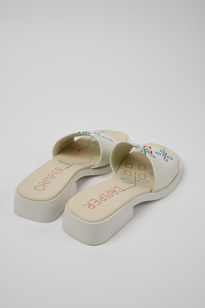 Camper Twins - Weiße Ledersandalen für Damen.