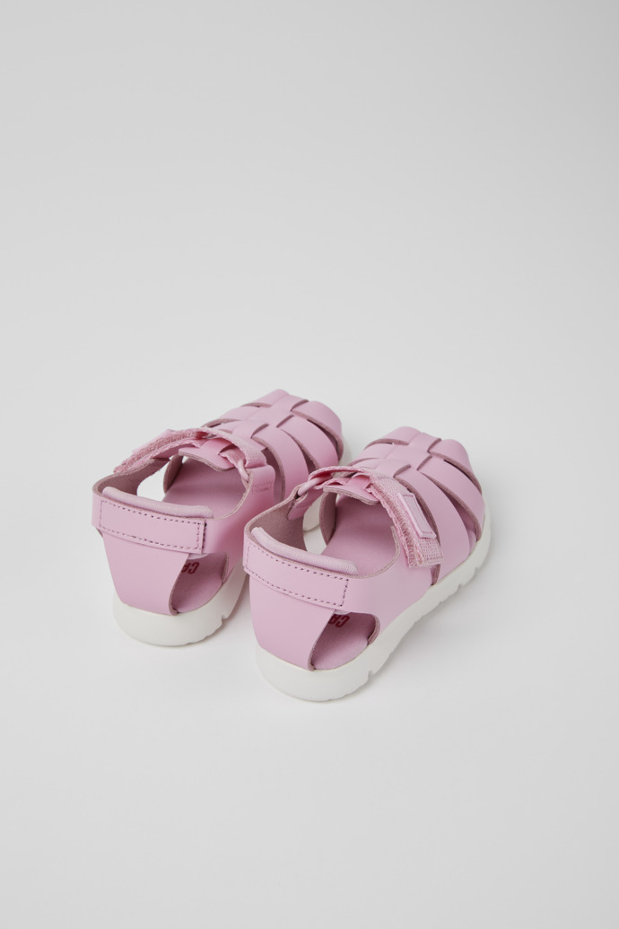 Camper Oruga - Rosa Sandale aus Leder und Textil