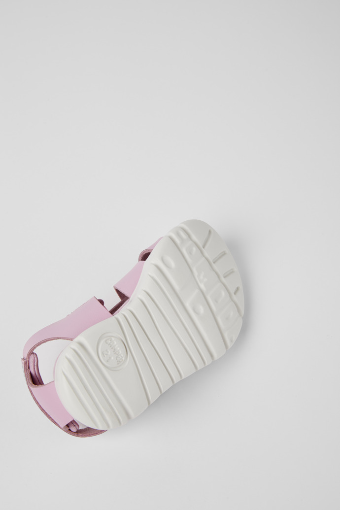 Camper Oruga - Rosa Sandale aus Leder und Textil