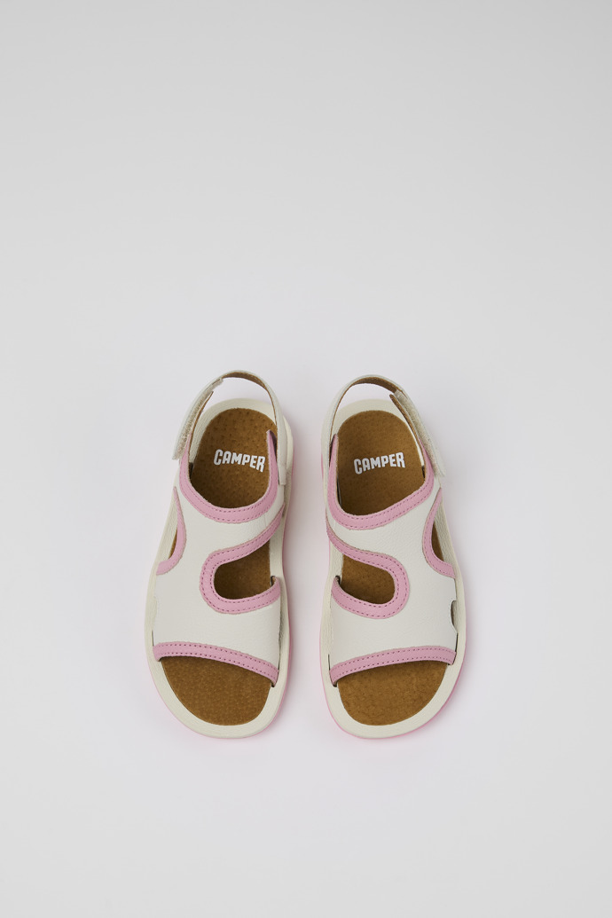 Camper Bicho - Weiße Ledersandalen mit Doppelriemen