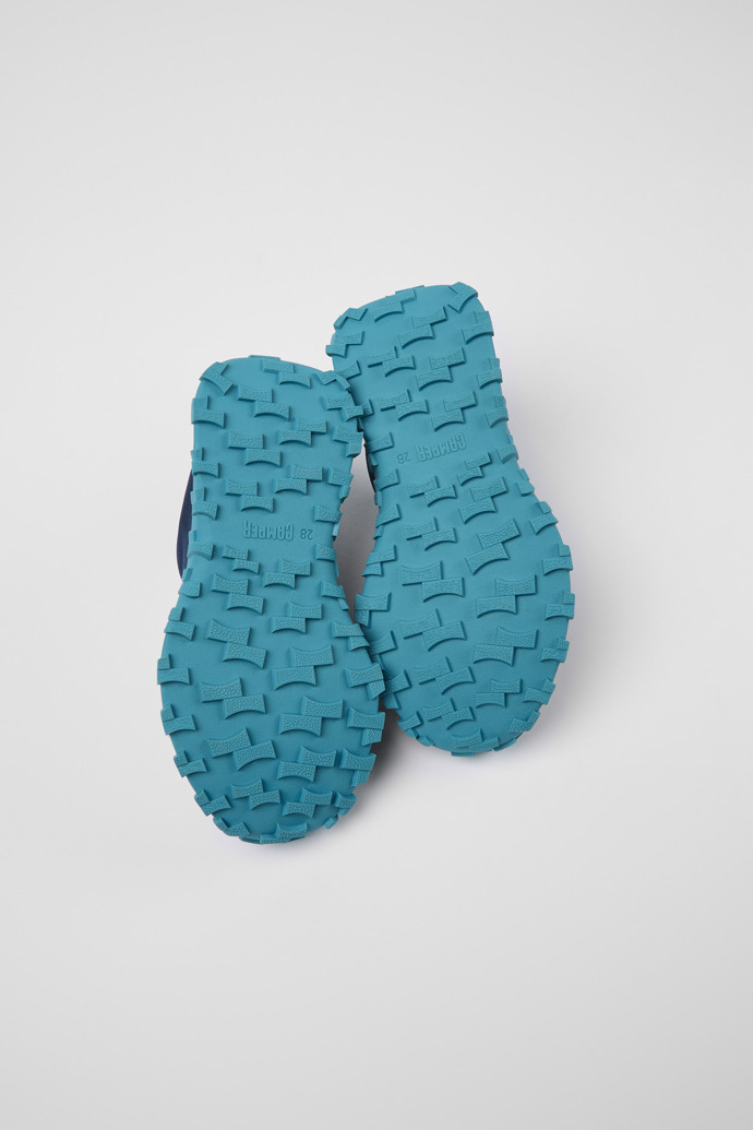 Camper Drift Trail - Blauer Kindersneaker aus Leder und Textil