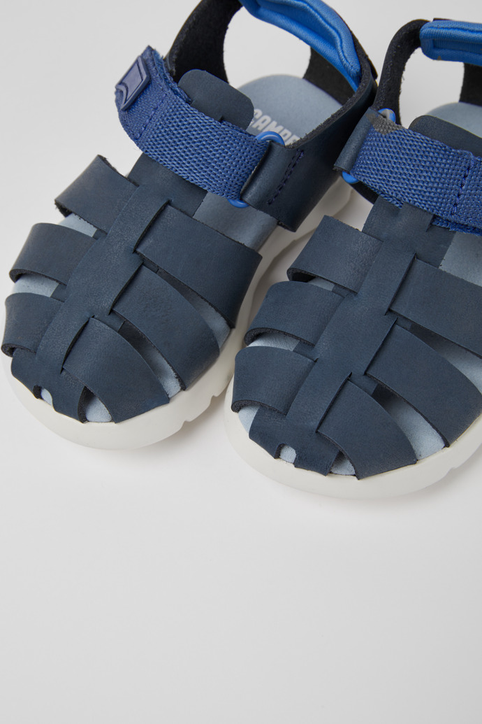 Camper Oruga - Blaue Sandale aus Leder und Textil