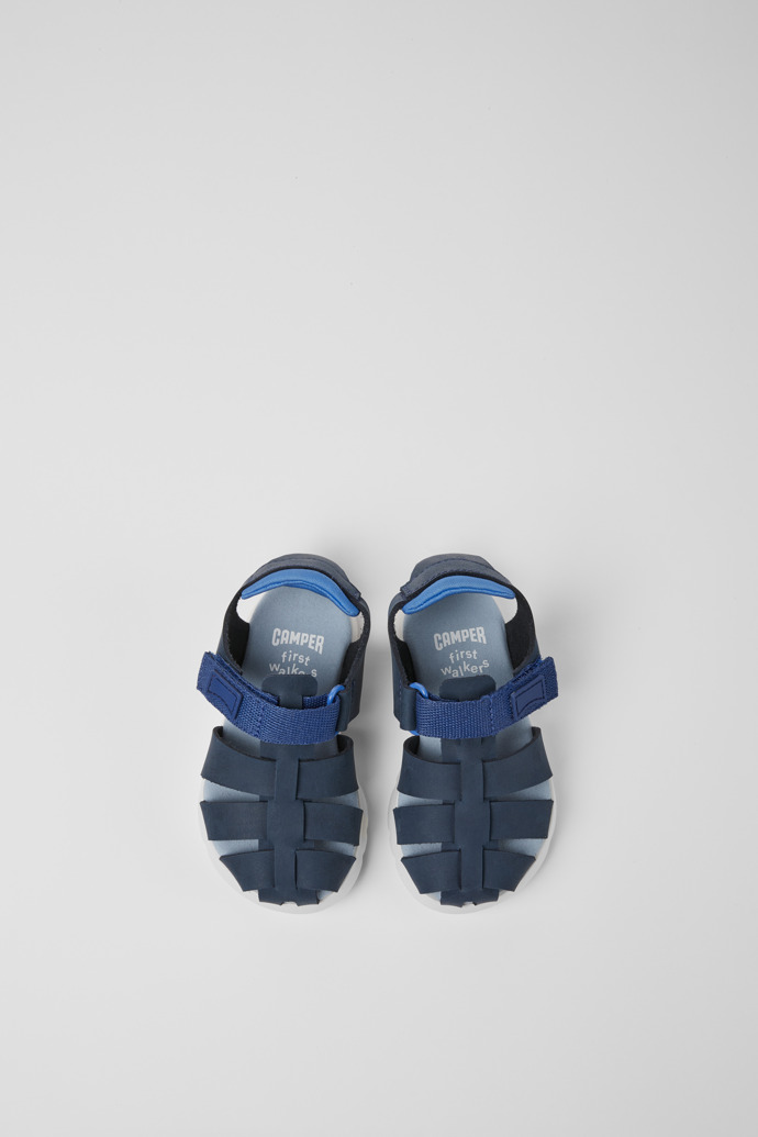 Camper Oruga - Blaue Sandale aus Leder und Textil