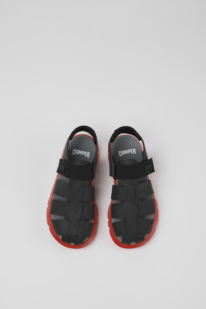 Camper Oruga - Schwarze Sandalen aus Leder/Textil