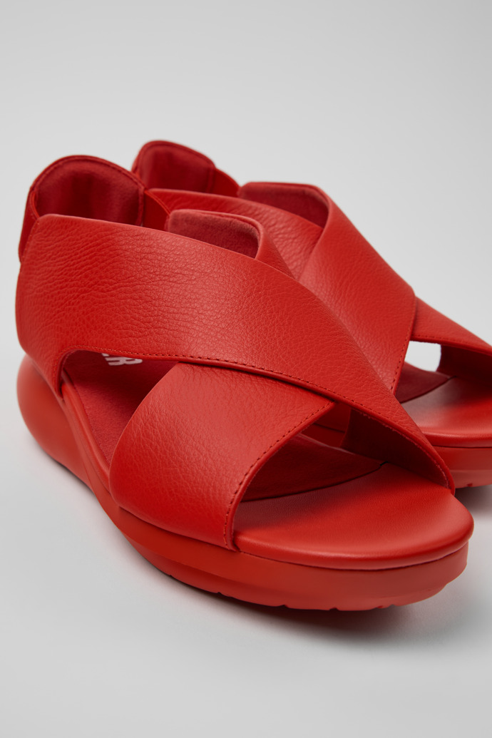 Camper Balloon - Damensandale aus Leder in Rot
