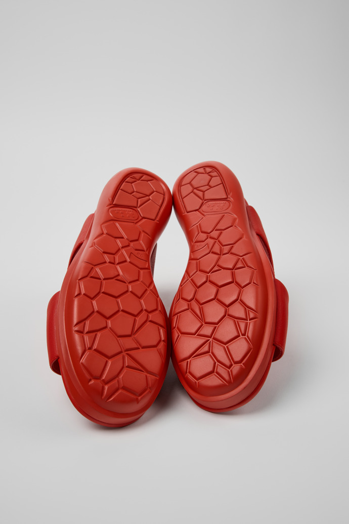 Camper Balloon - Damensandale aus Leder in Rot