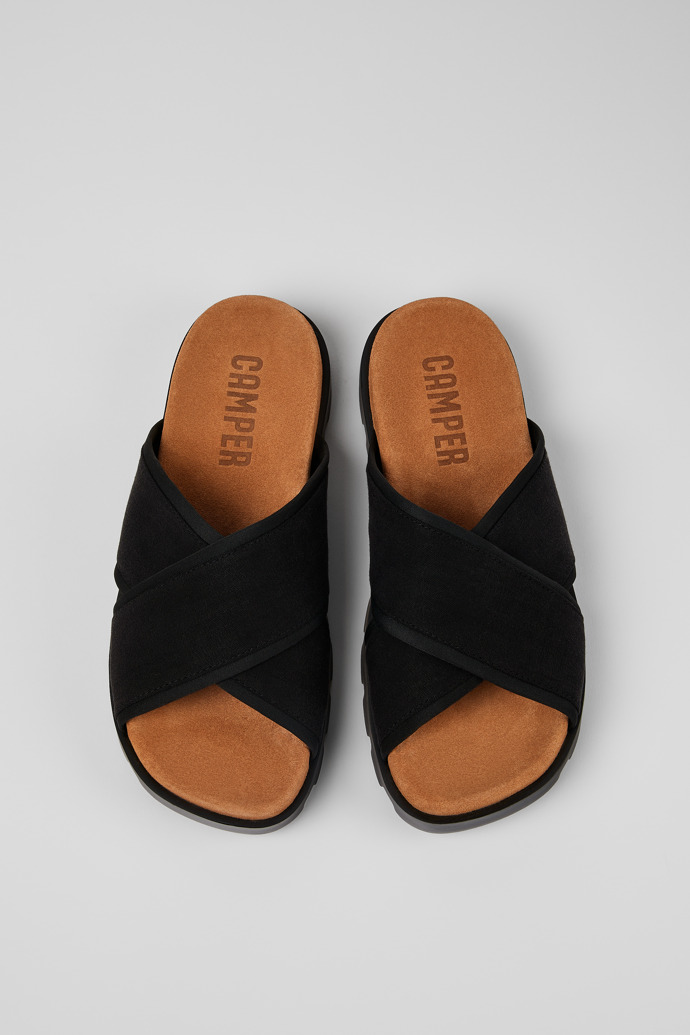 Camper Brutus Sandal - Schwarze Herrenpantoletten aus Textil