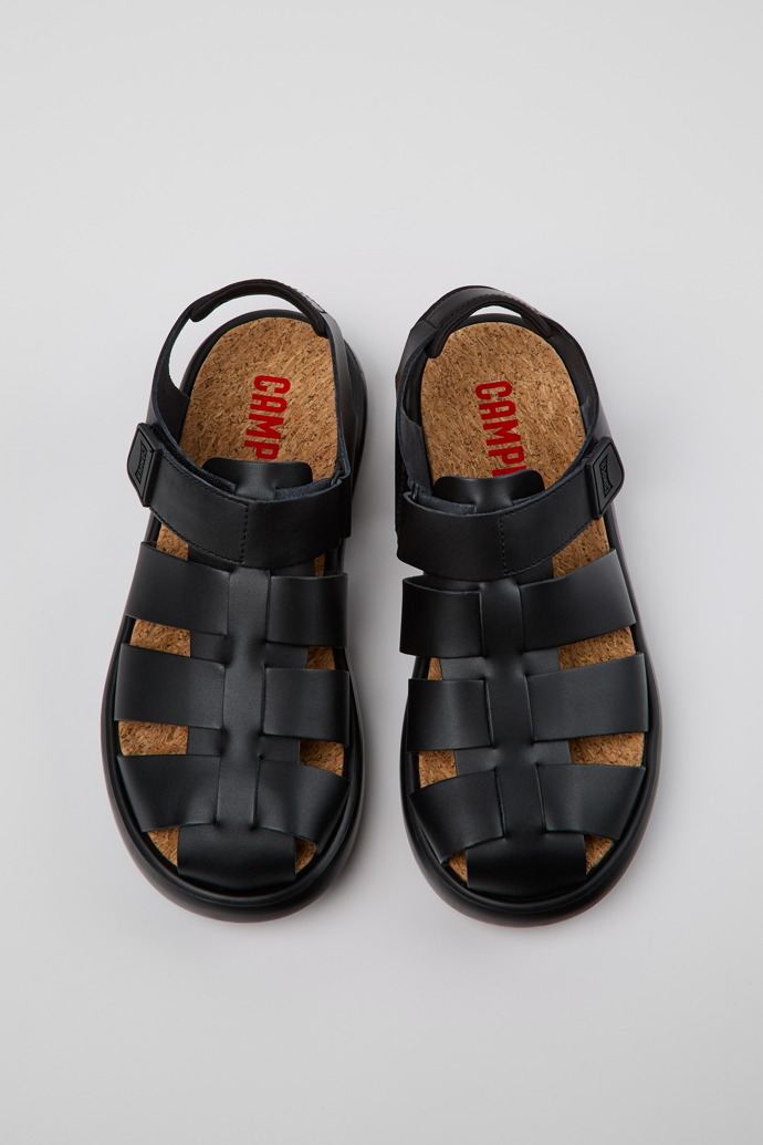 Camper Pelotas Flota - Schwarze Ledersandale für Herren.
