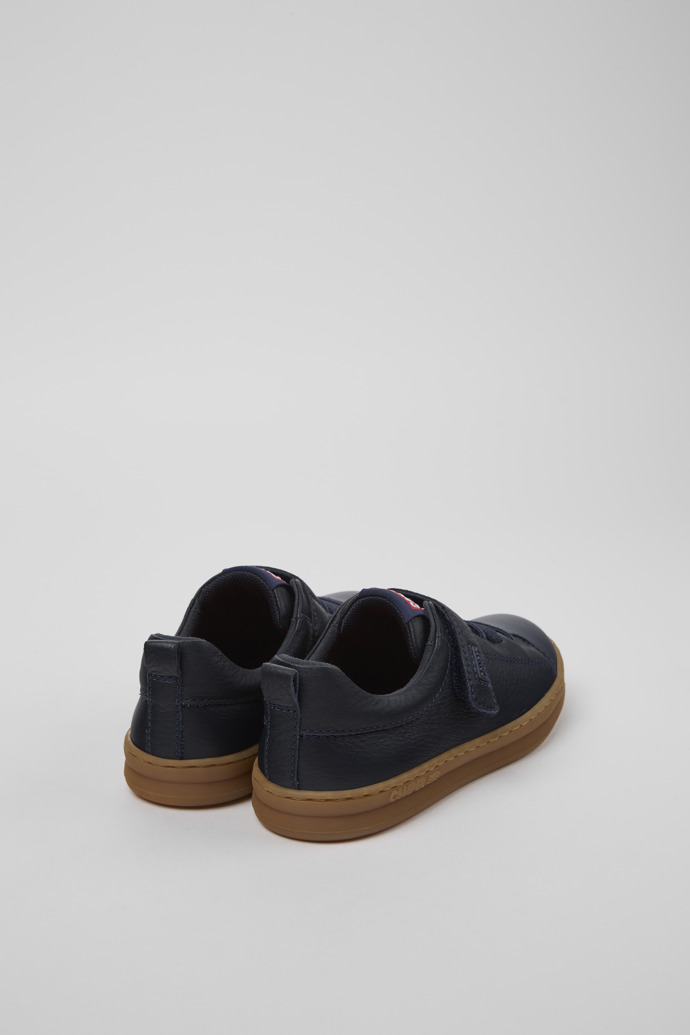 Camper Runner - Blauer Kindersneaker aus Leder und Textil.
