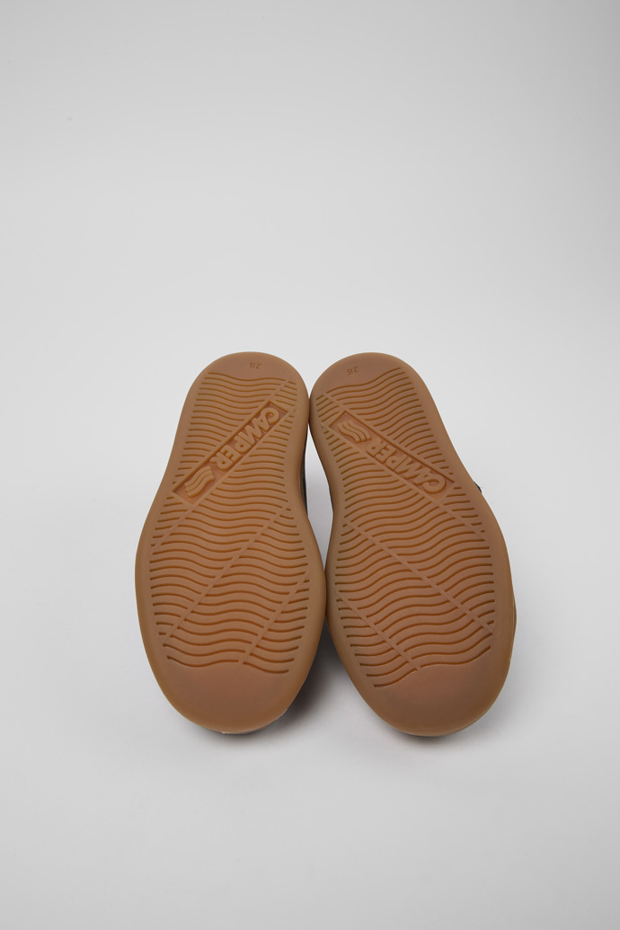 Camper Runner - Blauer Kindersneaker aus Leder und Textil.