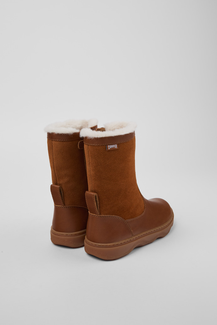 Camper Kiddo - Braune Kinderstiefel aus Leder und Nubukleder.