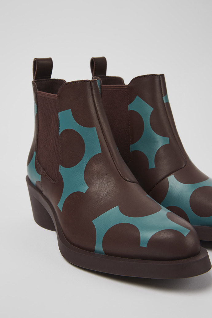 Camper Twins - Damenstiefelette aus Leder in Blau und Weinrot