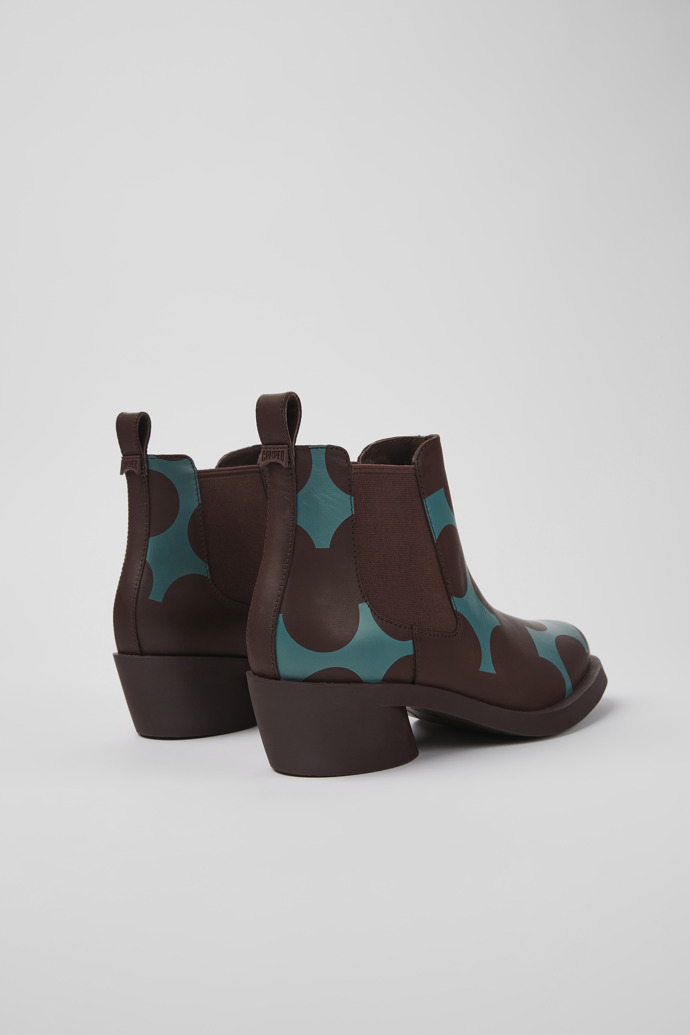 Camper Twins - Damenstiefelette aus Leder in Blau und Weinrot