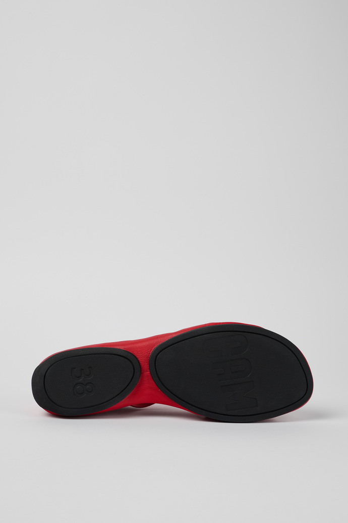 Camper Right - Rote Damensandalen aus Leder mit Kreuzriemen