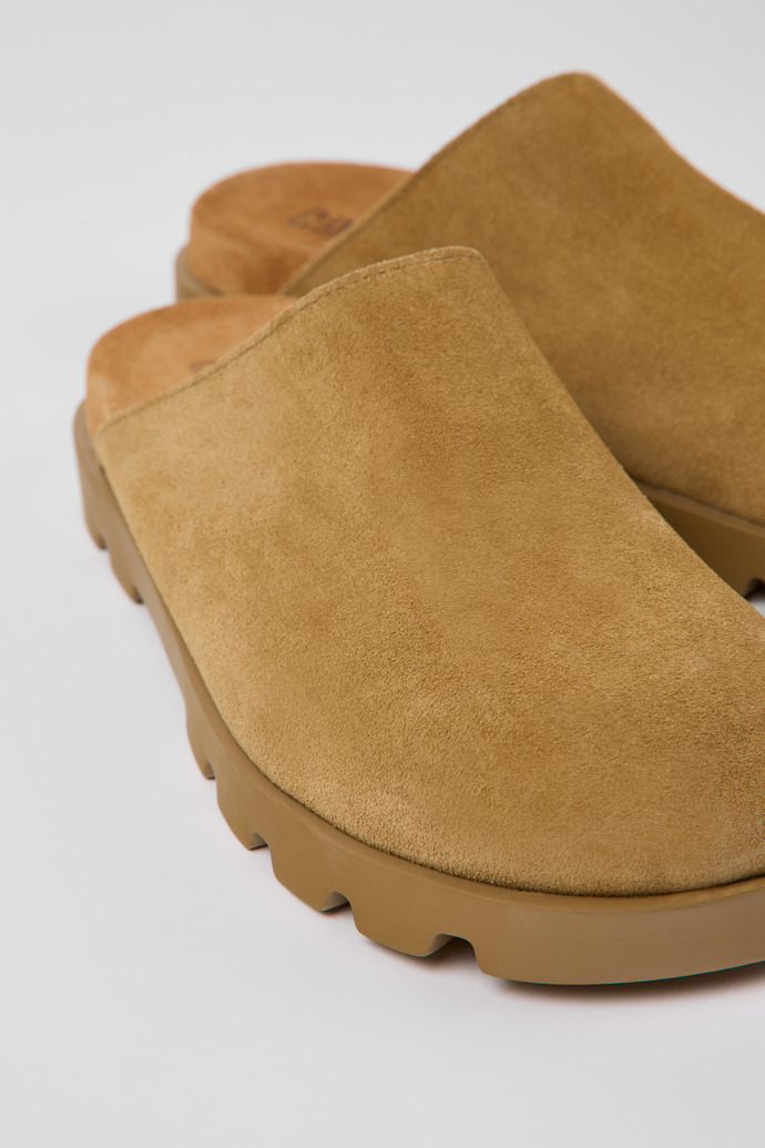 Camper Brutus Sandal - Braune Damenclogs aus Nubukleder