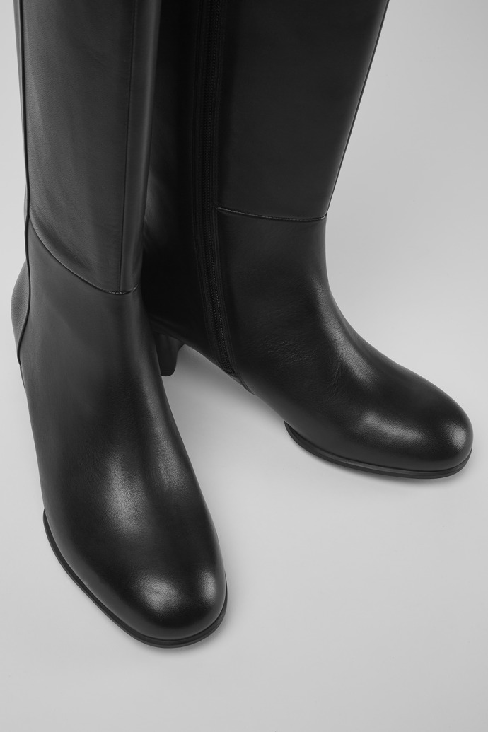 Camper Katie - Schwarzer hoher Lederstiefel für Damen.