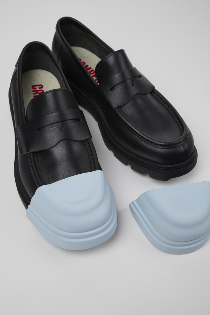 Camper Junction - Schwarze Herrenmokassins aus Leder
