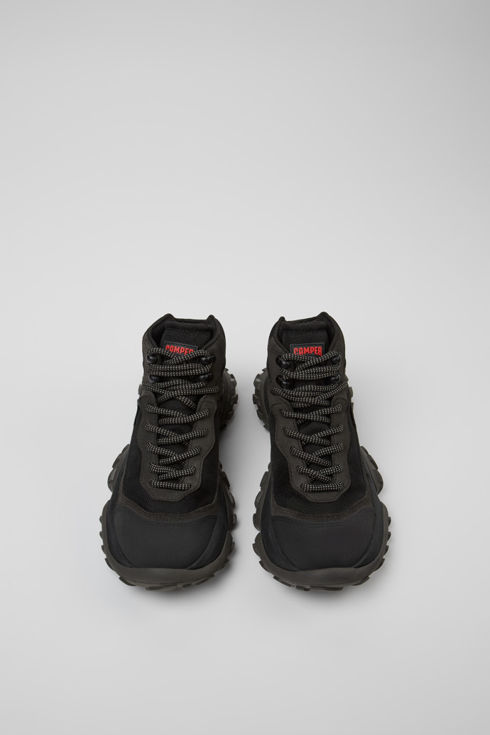Camper Karst Trek - GORE-TEX GORE-TEX - Schwarz-graue Stiefeletten aus Textil und Nubukleder für Damen.