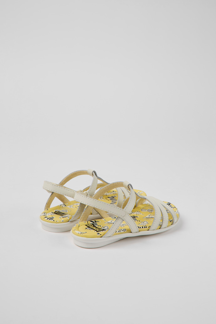 Camper Twins - Weiße Kindersandale aus Leder