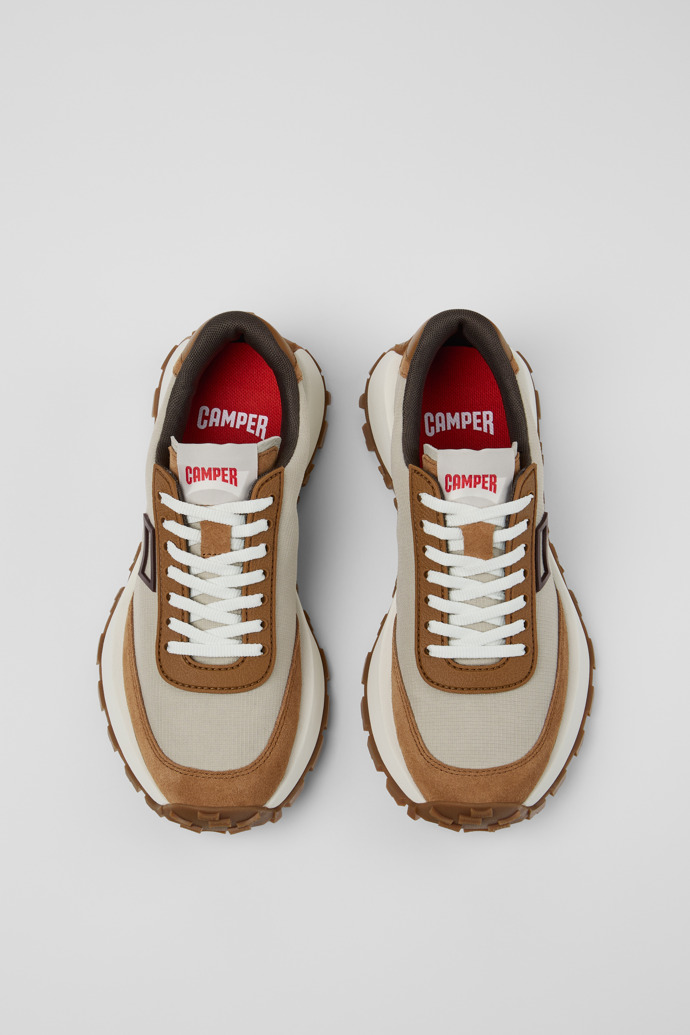 Camper Drift Trail - Graue Damensneaker aus Recycling-PET und Leder.