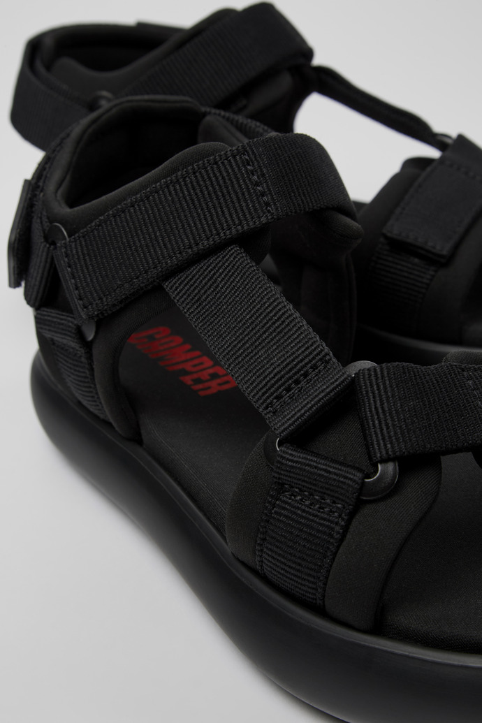 Camper Pelotas Flota - Schwarze Herrensandalen aus Textil
