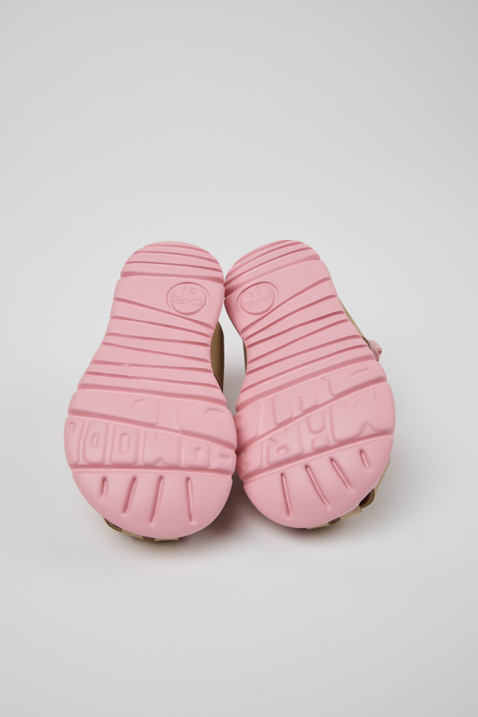 Camper Oruga - Mehrfarbige Kindersandalen aus Leder und Textil.