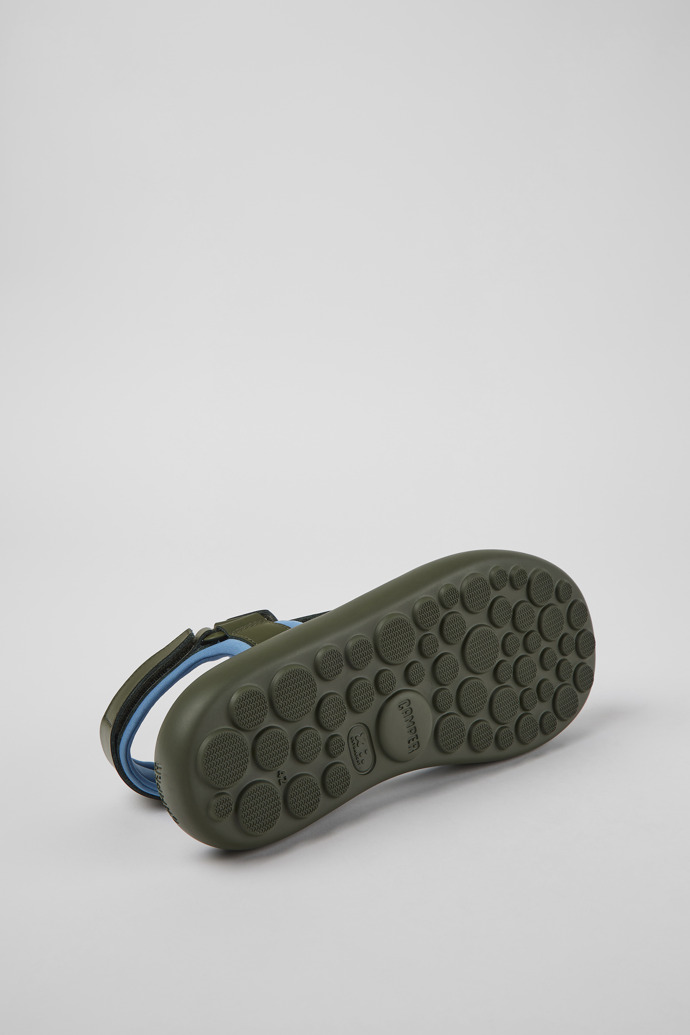 Camper Pelotas Flota - Grün-blaue Herrensandale aus Leder und Textil