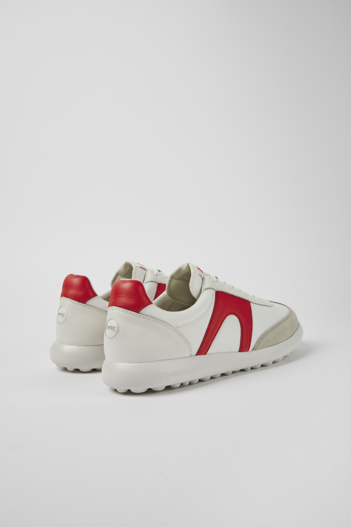 Camper Pelotas XLite - Weiß-roter Herrensneaker aus Leder und Textil