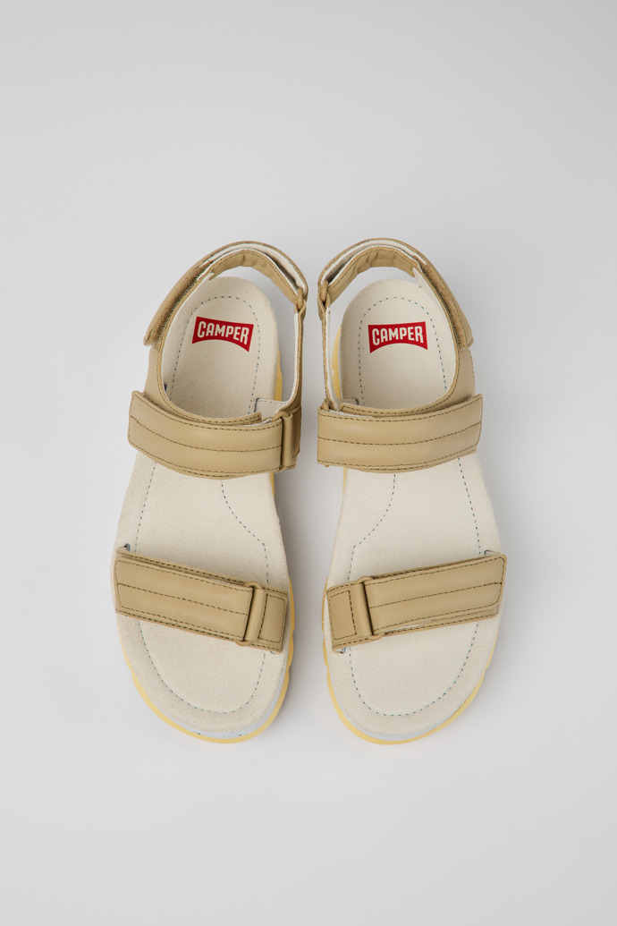 Camper Oruga Up - Beige Damensandale aus Leder
