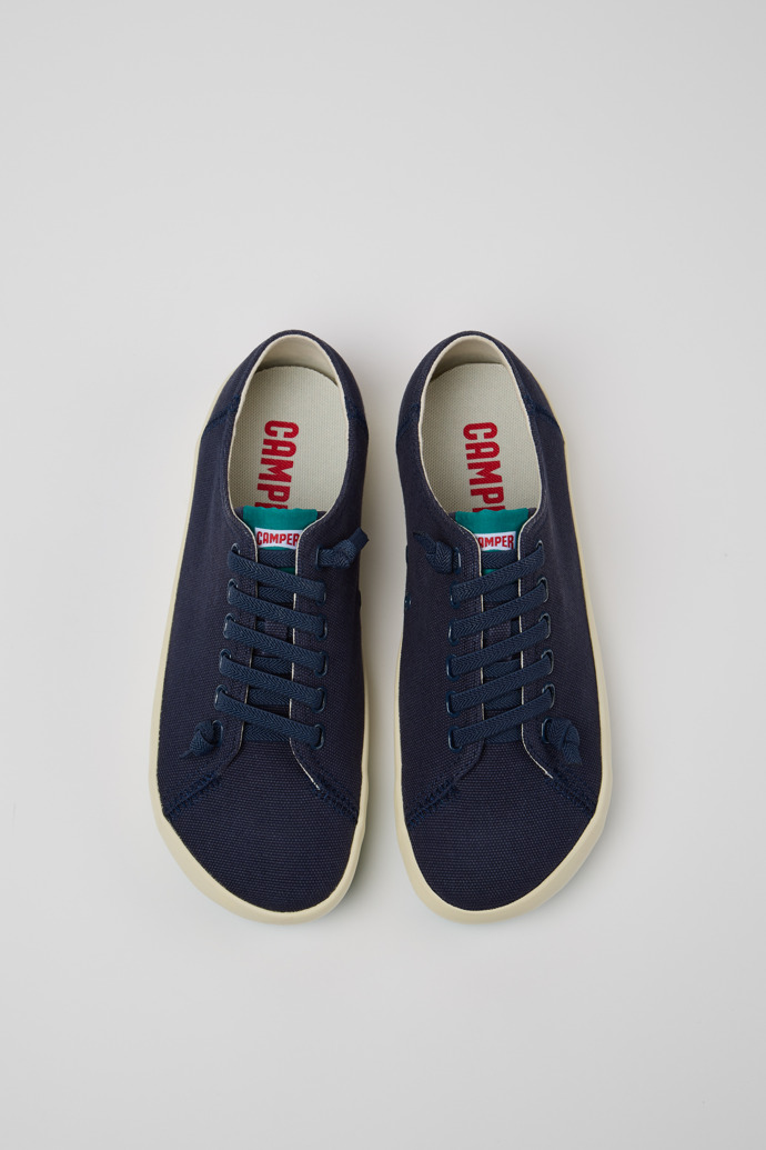Camper Peu Rambla - Blauer Herrensneaker aus recycelter Baumwolle.