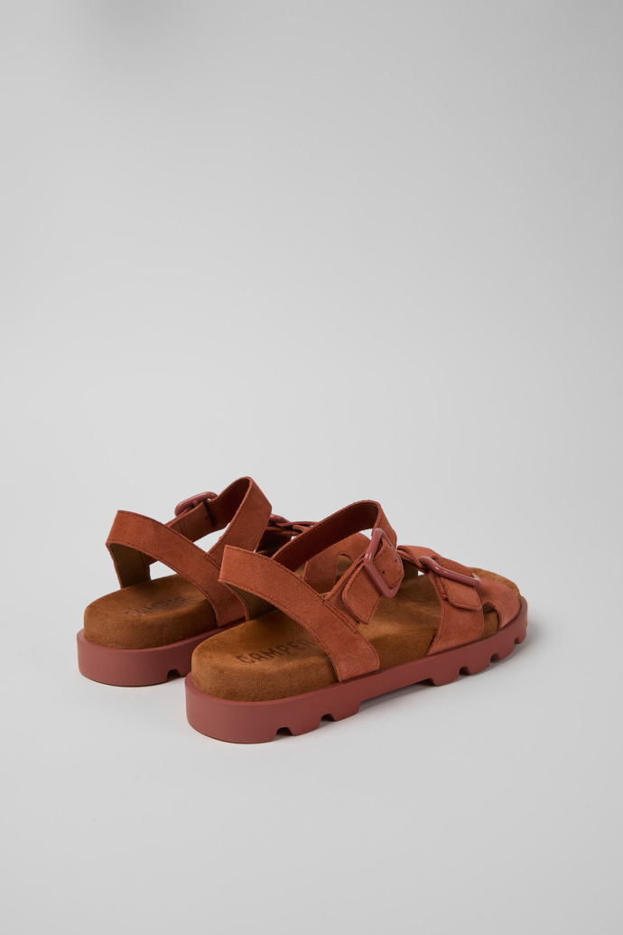 Camper Brutus Sandal - Rote Nubukleder-Sandalen für Damen.