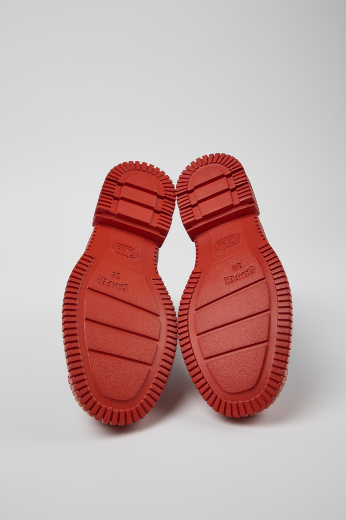 Camper Pix - Roter und schwarzer Chelseastiefel aus Leder für Damen