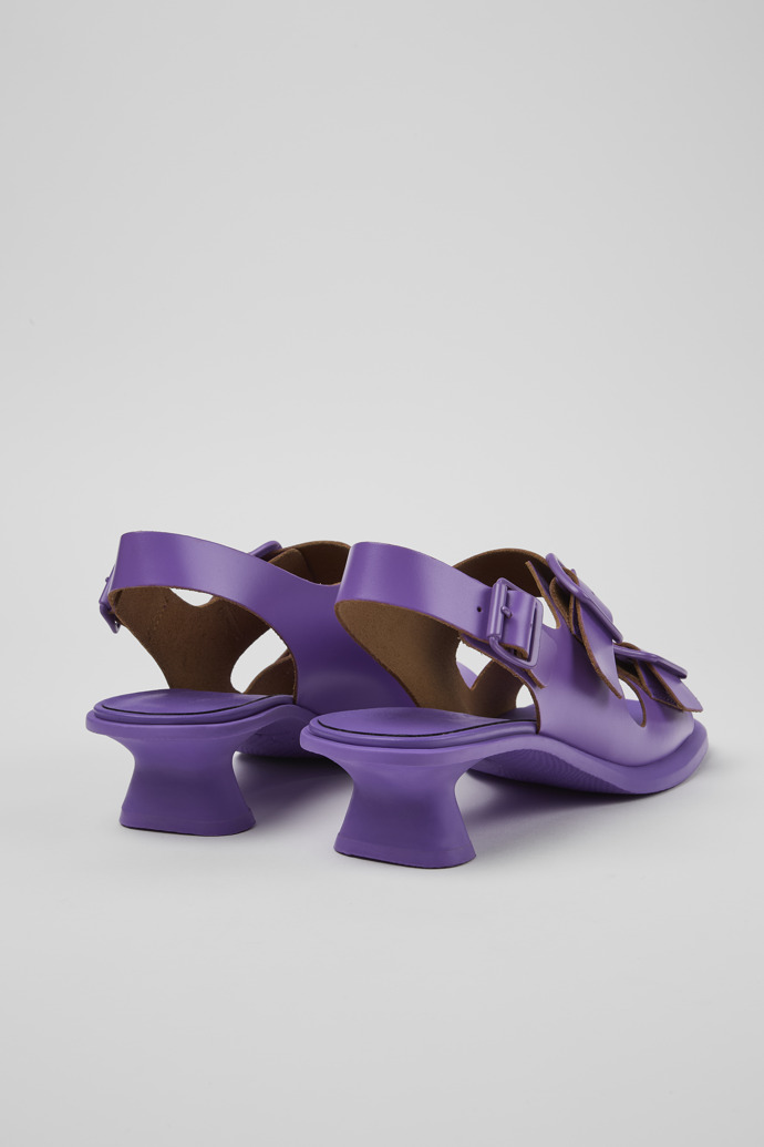 Camper Dina - Violette Damensandalen aus Leder mit Doppelriemen