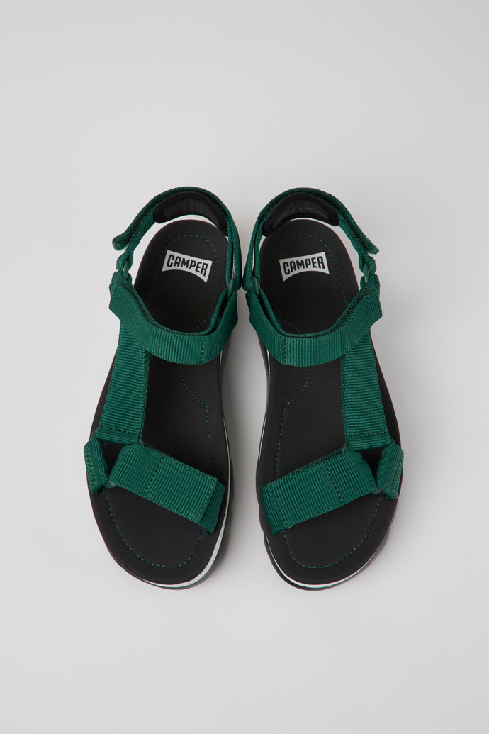 Camper Oruga Up - Grüne Damensandale aus Textil