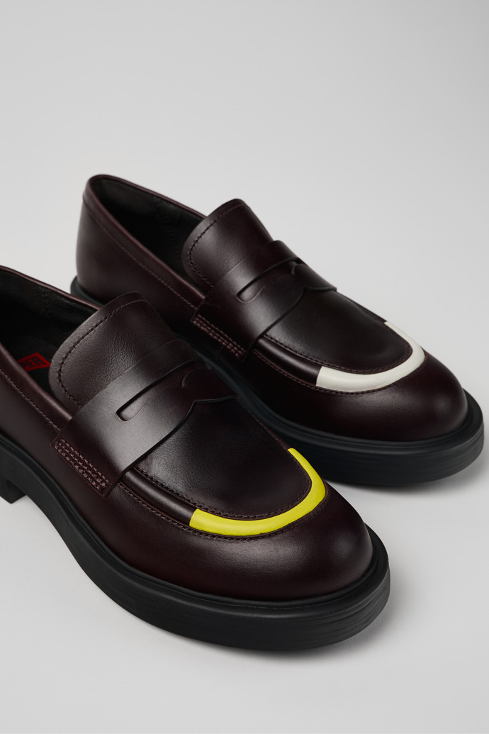 Camper Twins - Weinroter Damenloafer aus Leder