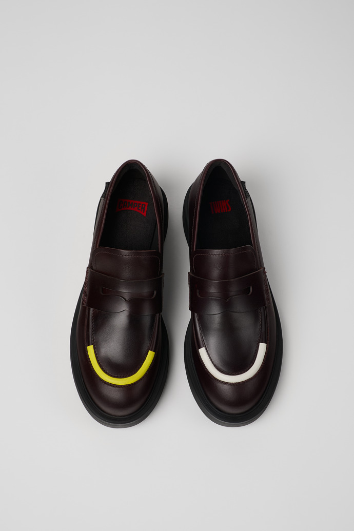 Camper Twins - Weinroter Damenloafer aus Leder