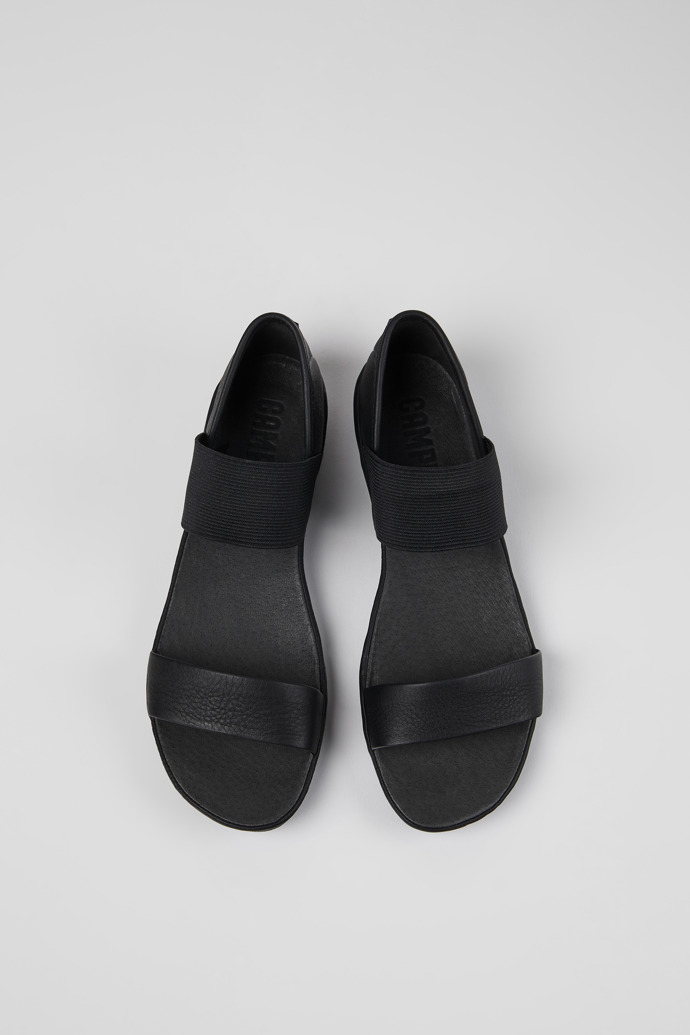 Camper Right - Schwarzer Damensandale aus Leder.